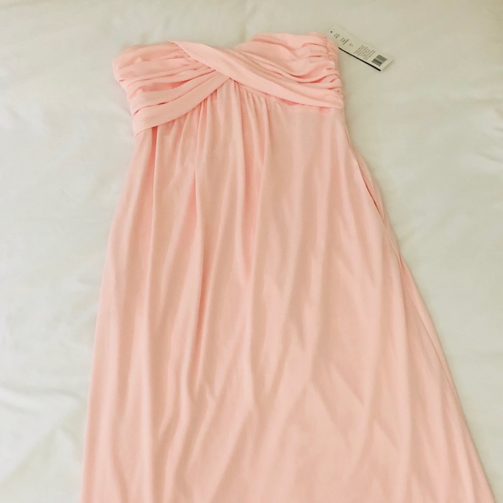 NEW w TAGS. FORMAL strapless blush dress w POCKETS